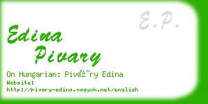 edina pivary business card